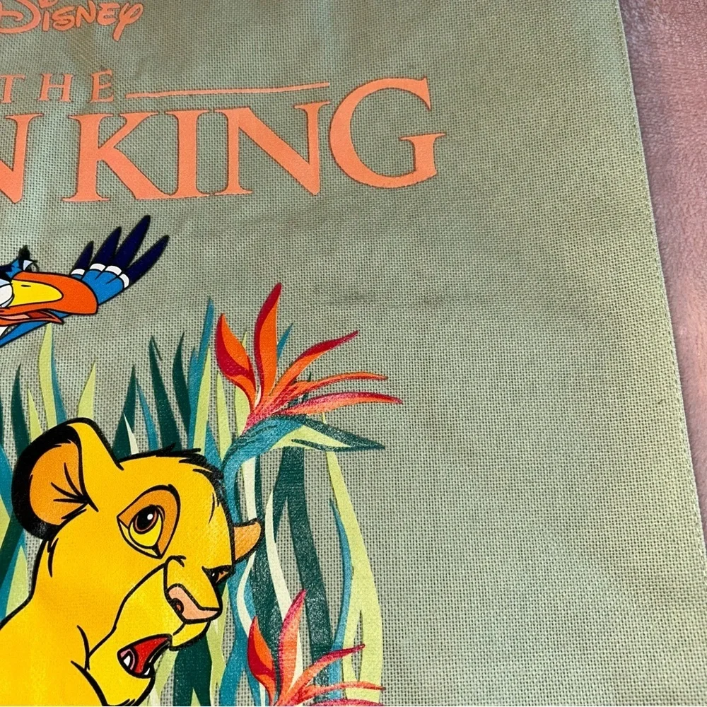 Lion King light green cotton tote bag with young Simba and Zasu flawed